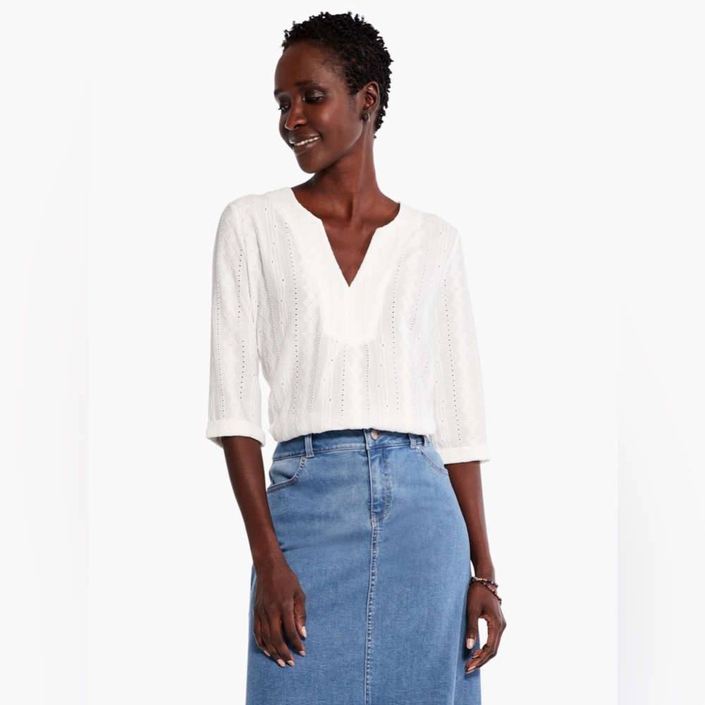 NIC+ZOE Angled Lace Top size XS Y10